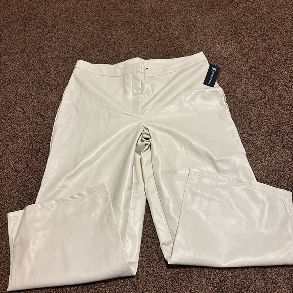 bagatelle Pants - Bagatelle Off-White Faux Leather Pants